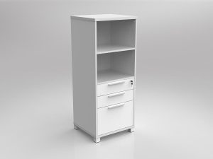 OL Axis Tower Bookcase Storage with 3 loackable drawers