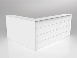 OL Axis L Shape Reception Counter with Poptop Facade 2400mm