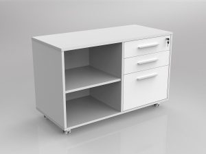 OL Axis Caddy Mobile Bookcase with 3 Lockable Drawers