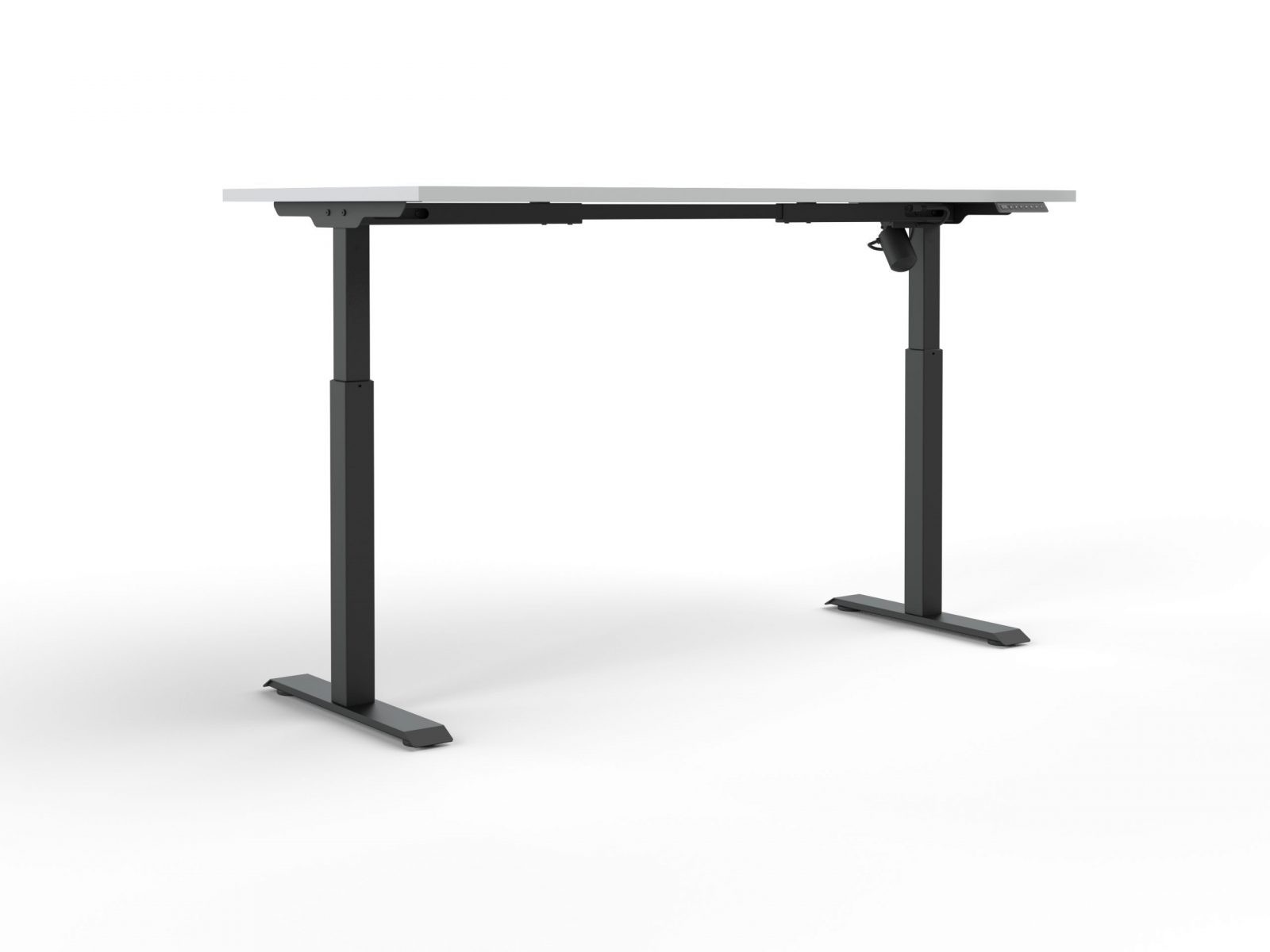 OL Quick Stand Desk in White Top with Black Base