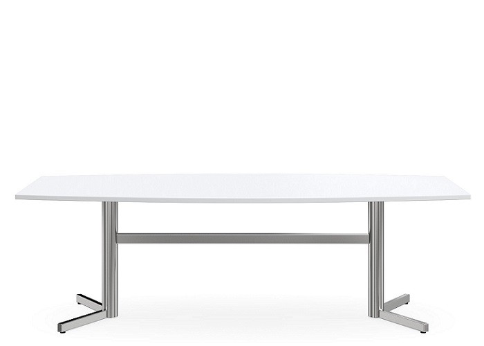 DD Supreme Boardroom Table with Polished Stainless Steel Base