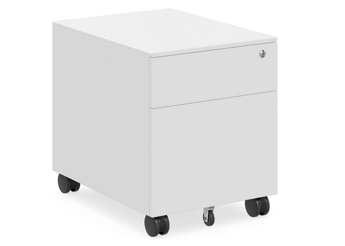 DD Lunar Metal Mobile Pedestals With 1 Drawer and 1 File