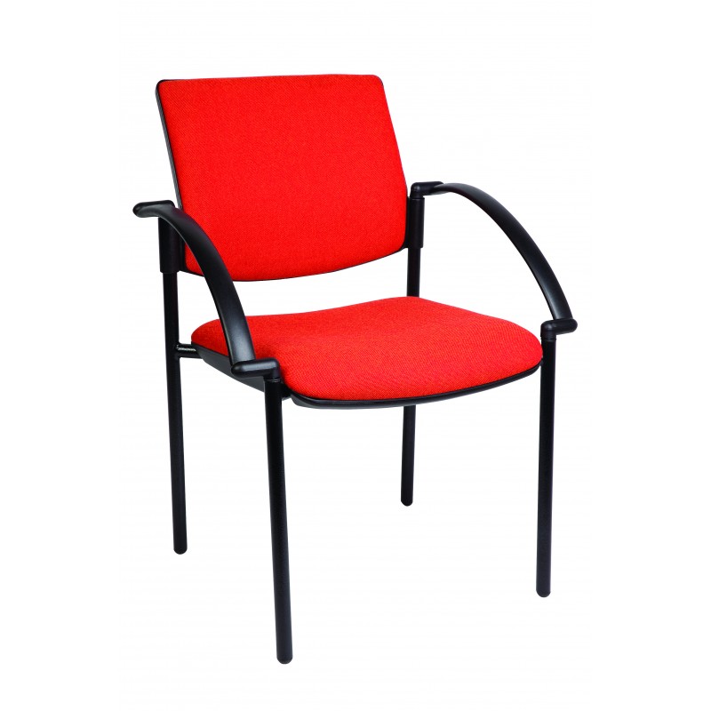 MA Dino 40 Stackable Black 4 Leg Arm Chair