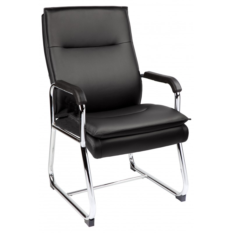 MA Rav Chrome Sled Base PU Arm Chair