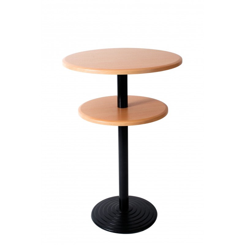 MA Cast Iron Round Bar Table with Shelf