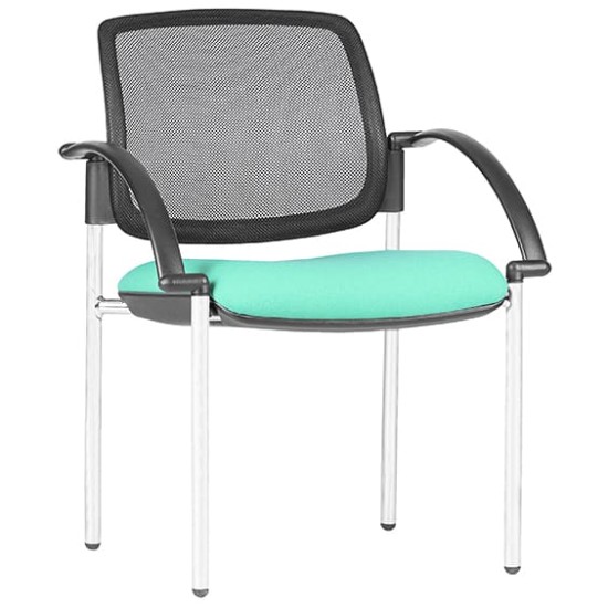 ST Maxi Mesh Back Hospitality Chair with 4 Legs - Chrome