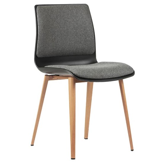 ST Pod Fabric Upholstered Breakout Chair with Timber Base