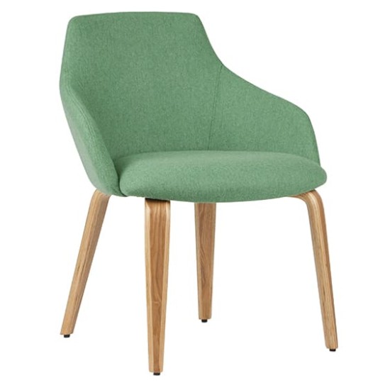 ST Gold Timber Legs Fabric Upholstered Breakout Chair- Natural