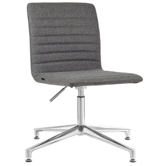 ST Smoke Chrome 4 Star Base Fabric Upholstered Boardroom Chair