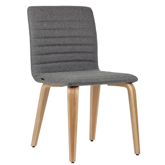 ST Smoke Timber Legs Fabric Upholstered Breakout Chair- Natural